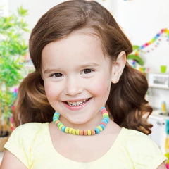 Zazers stretchable candy necklaces designed for comfortable wear and reuse.