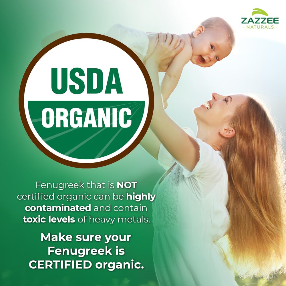 Zazzee fenugreek capsules closeup shows concentrated potency in vegan capsules