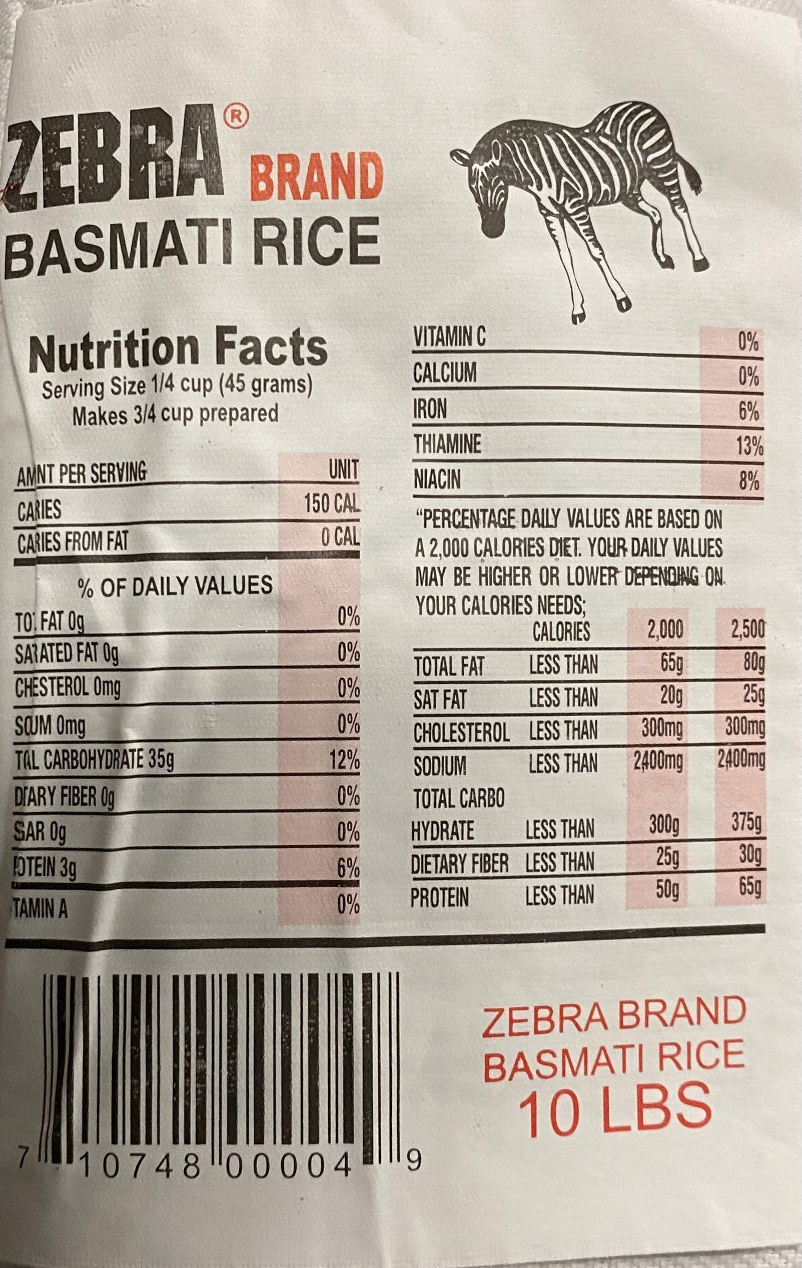 Cooked Zebra Basmati rice with fluffy grains on a plate, ideal for pilaf.