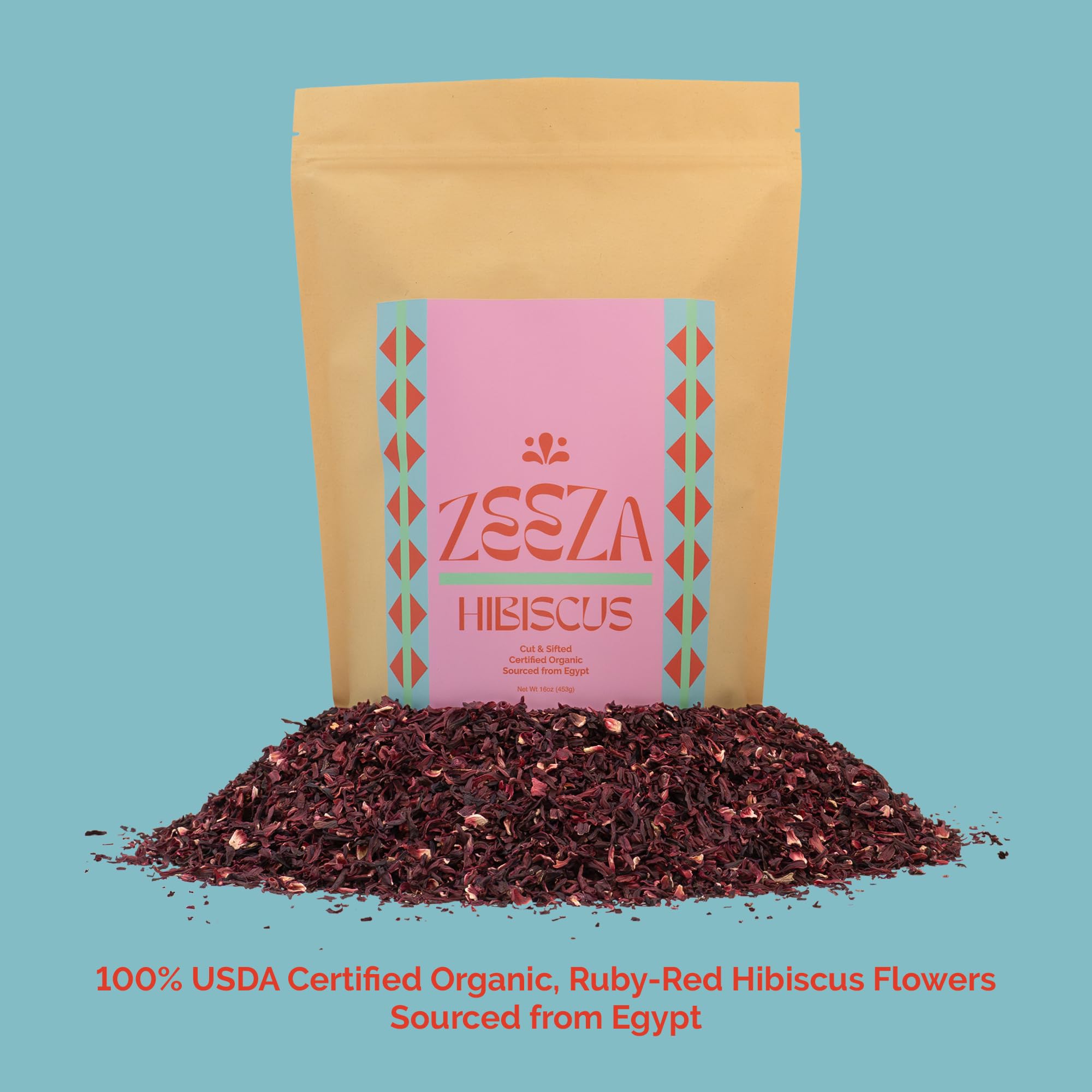 Zeeza hibiscus tea agua fresca idea with bright color and freshness