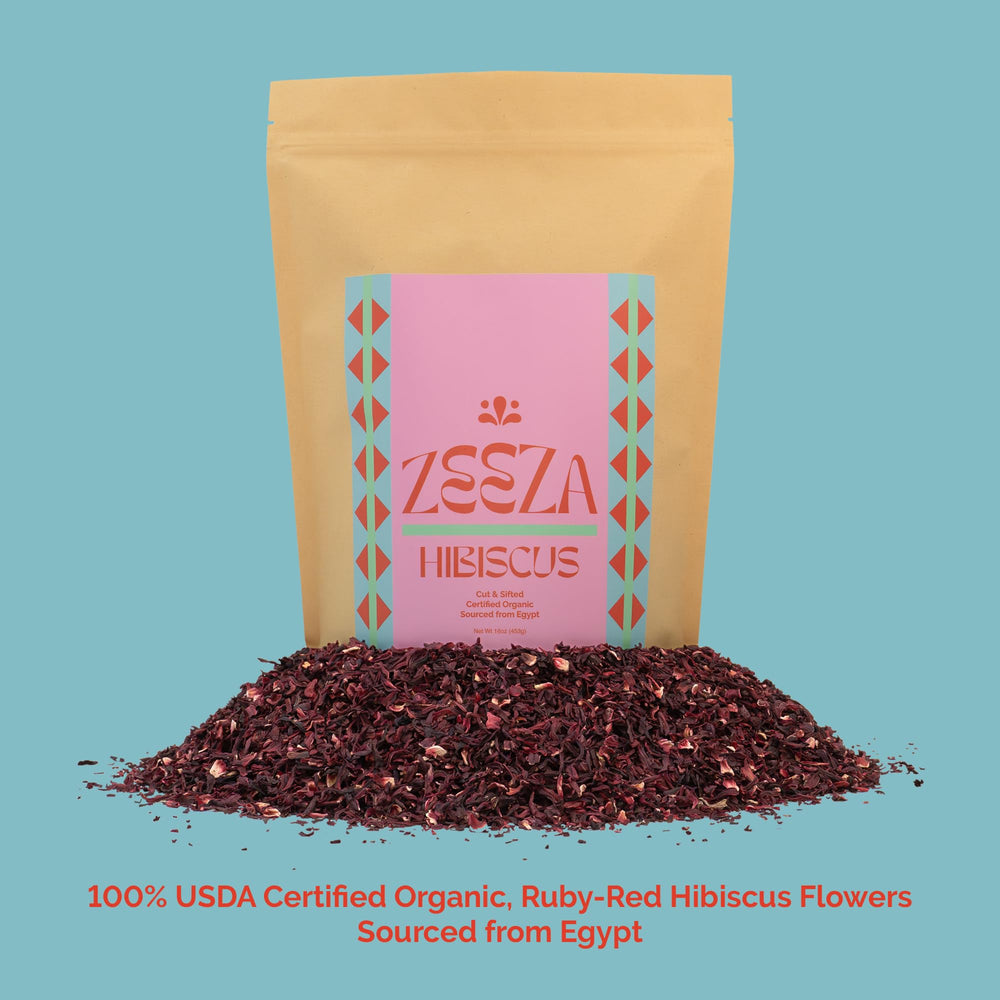 Zeeza hibiscus tea agua fresca idea with bright color and freshness