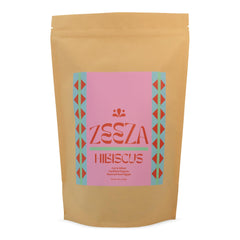 Zeeza hibiscus tea loose leaves close-up with vibrant color, ideal for iced tea