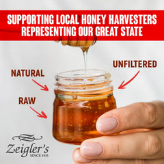 ZEIGLER'S honey with tea; natural sweetness and warm aroma