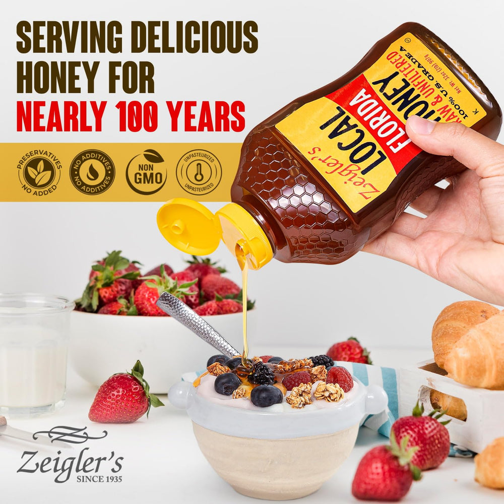 ZEIGLER'S Florida Local Honey with yogurt for creamy swirls