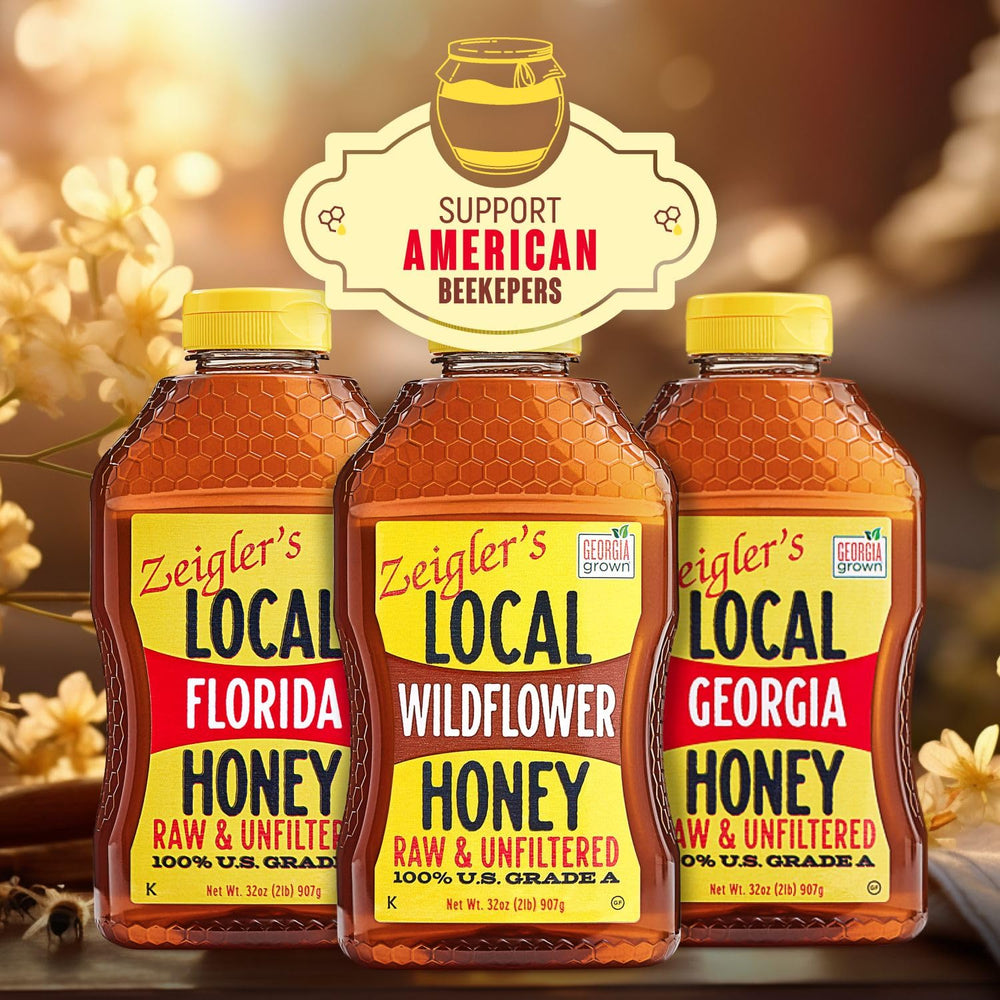 Zeigler's Wildflower Honey 32oz pantry-ready bottle for everyday use.