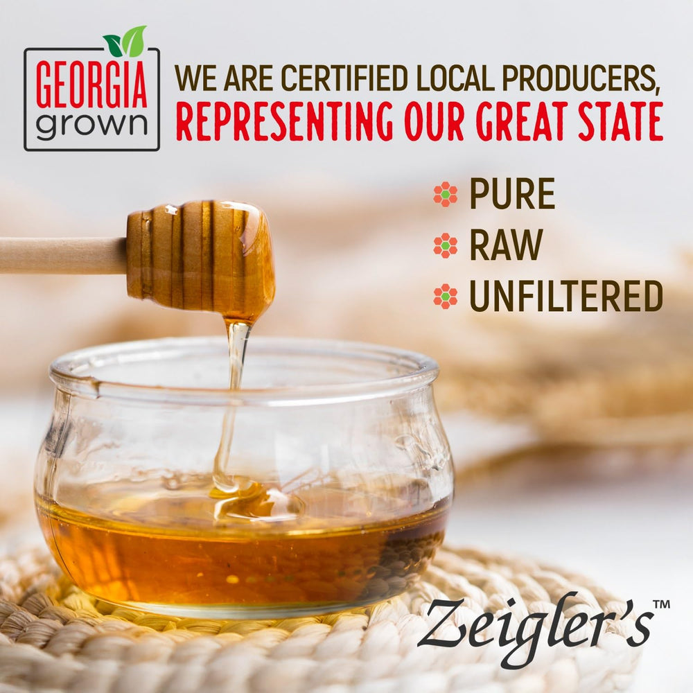Zeigler's Wildflower Honey 32oz tea sweetener for warm cups.