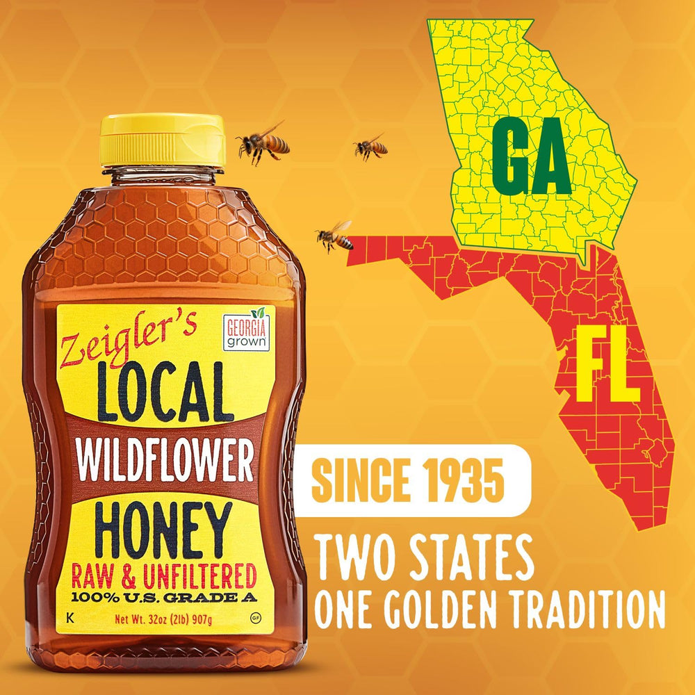 Zeigler's Wildflower Honey 32oz yogurt drizzle for a natural flavor boost.