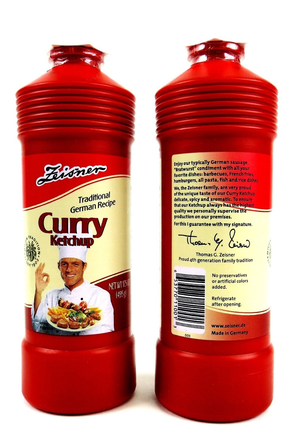 Zeisner Curry Ketchup bottle ideal for sauces, marinades, and glazes.