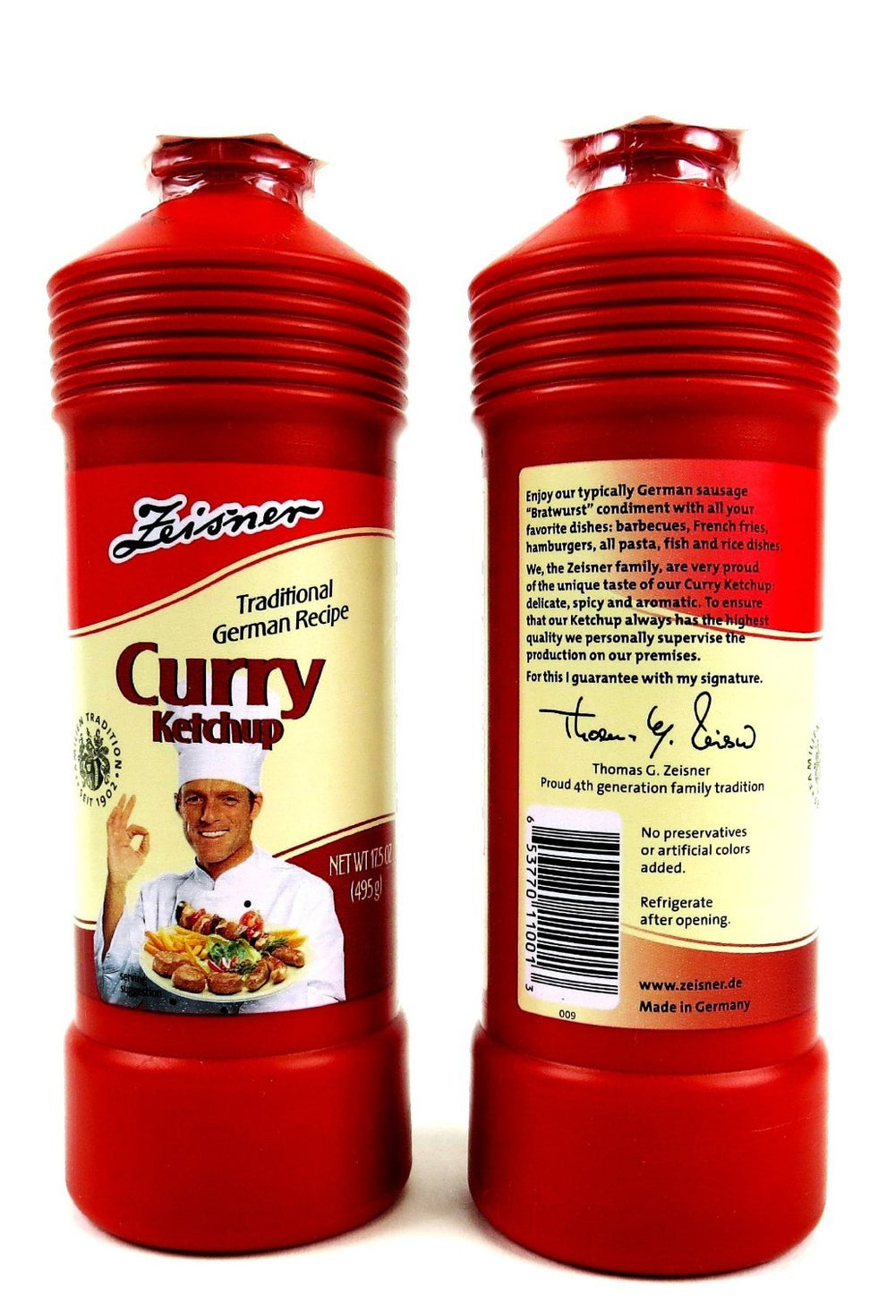 Zeisner Curry Ketchup bottle ideal for sauces, marinades, and glazes.