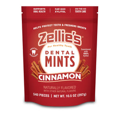 Zellies cinnamon breath mints pack front shows convenient on-the-go breath support.