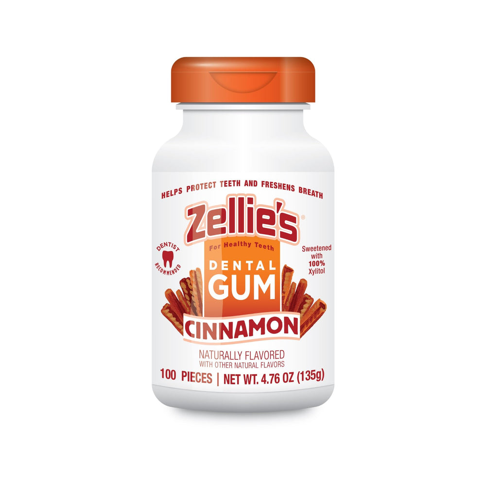 Zellie's cinnamon gum pack ready for on-the-go breath refreshment