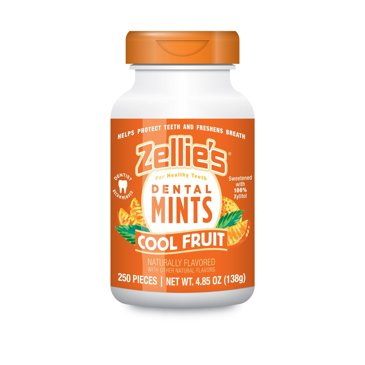 Zellie's Cool Fruit Mints box for on-the-go breath freshness.