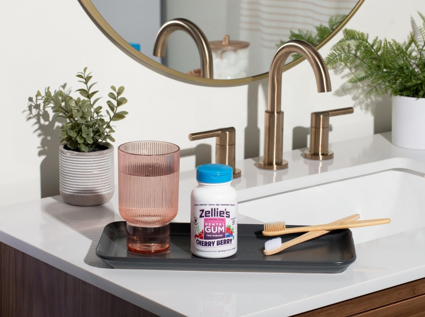 Zellie's packaging shows no aspartame, gluten-free, vegan claims