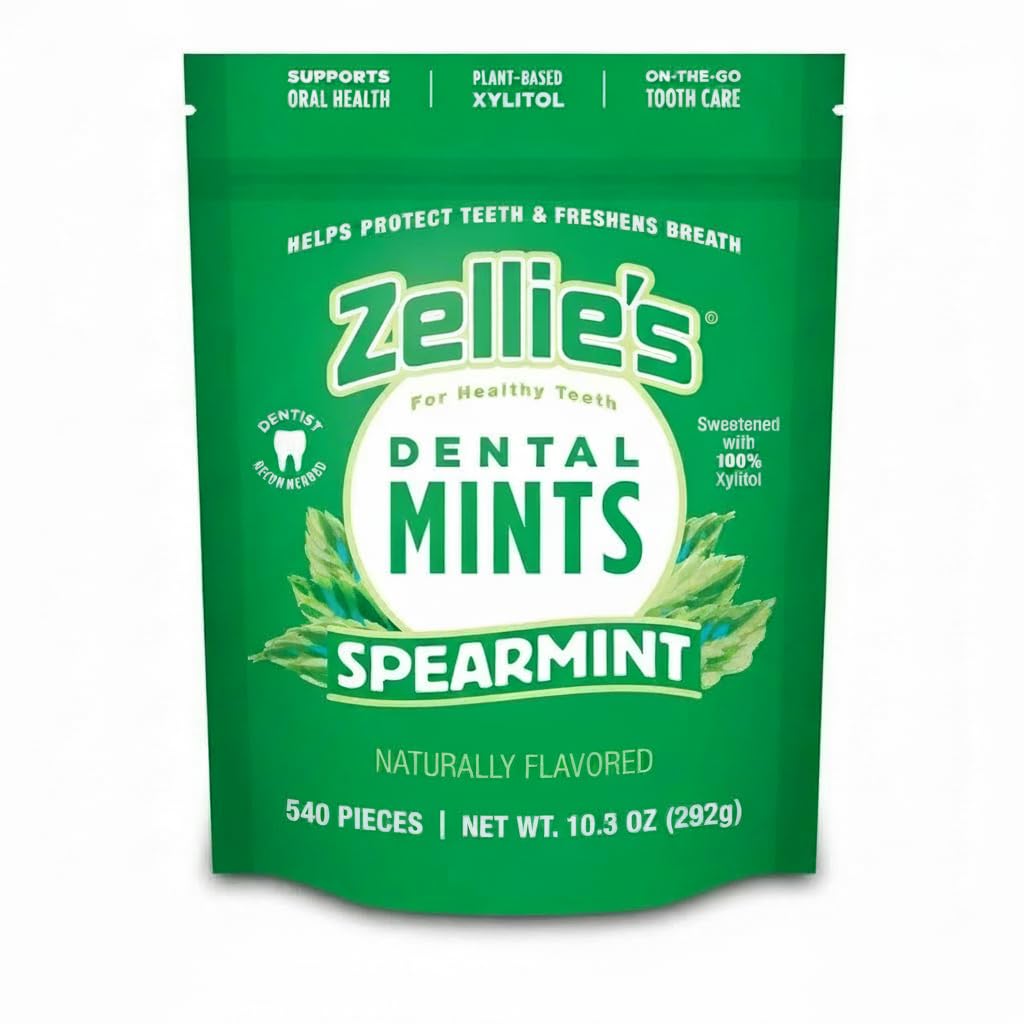 Zellie's spearmint mints 540-count pack for long-lasting fresh breath