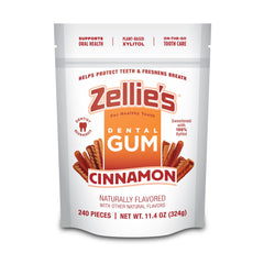 Zellie's Cinnamon xylitol gum front-pack for on-the-go oral care