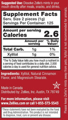 zellies xylitol ingredient closeup highlighting natural ingredients for oral care.