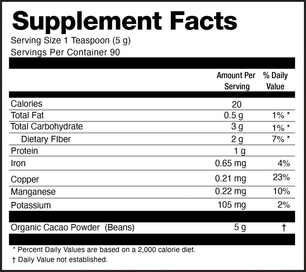 Zen Spirit Cacao Powder scoop highlights convenient measuring for quick healthy desserts.