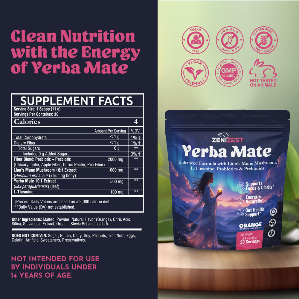 ZeniZest 30-serving container for convenient daily energy and focus
