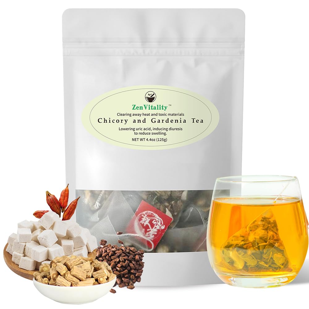 ZenVitality Chicory Gardenia Tea bag ready to brew for a calming ritual