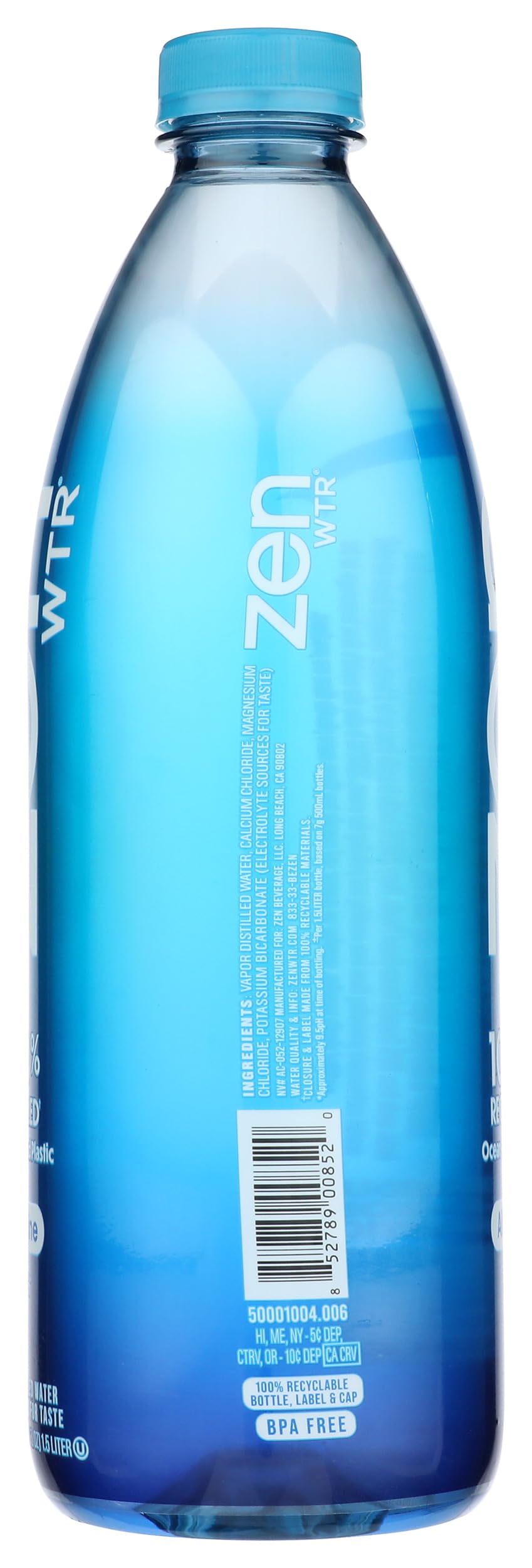 ZenWTR vapor-distillation close-up hints at ultra-pure water origin.