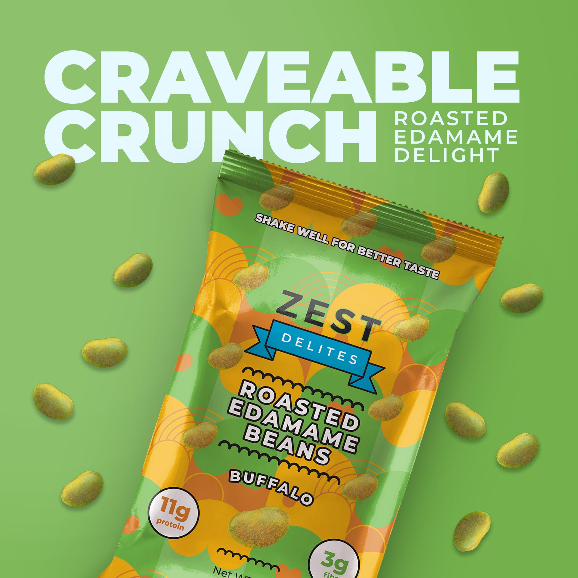 ZEST Delites edamame on-the-go container fits gym bag snacking