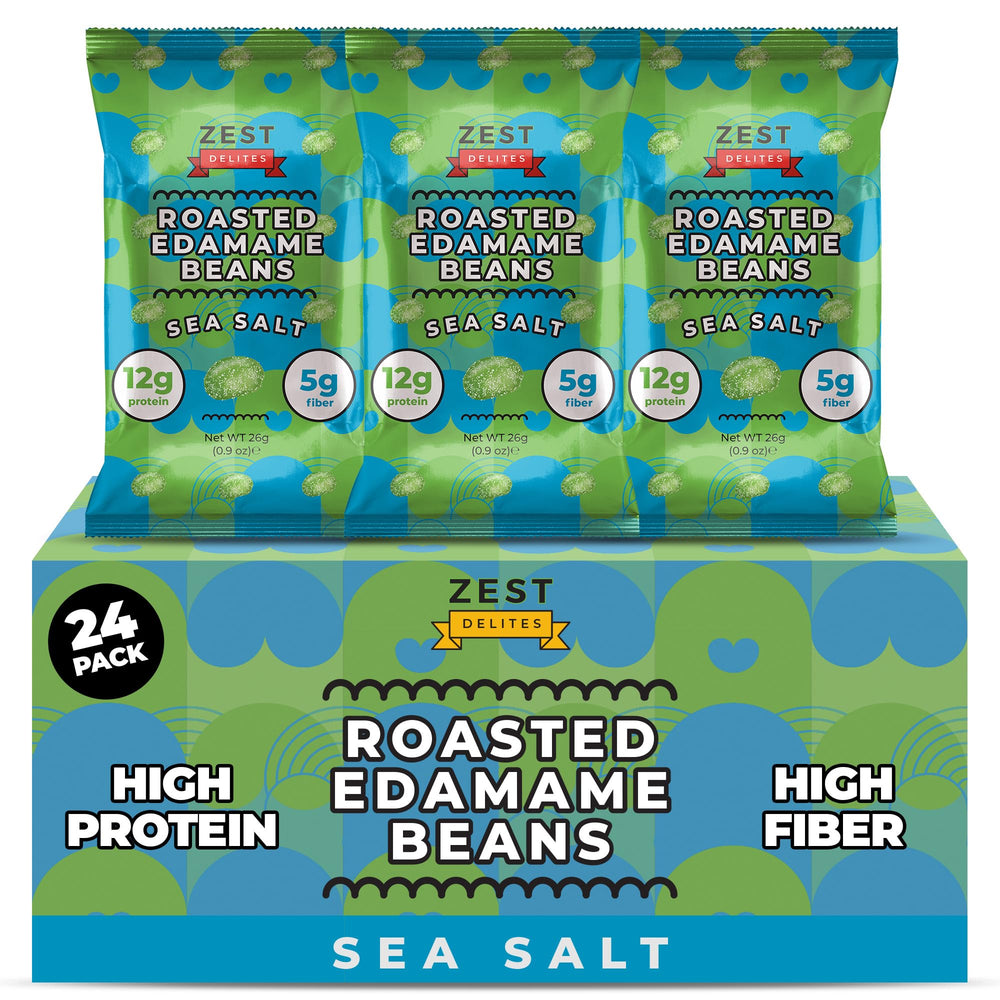 ZEST Delites edamame snack with crunchy dry-roasted beans for a high-protein boost