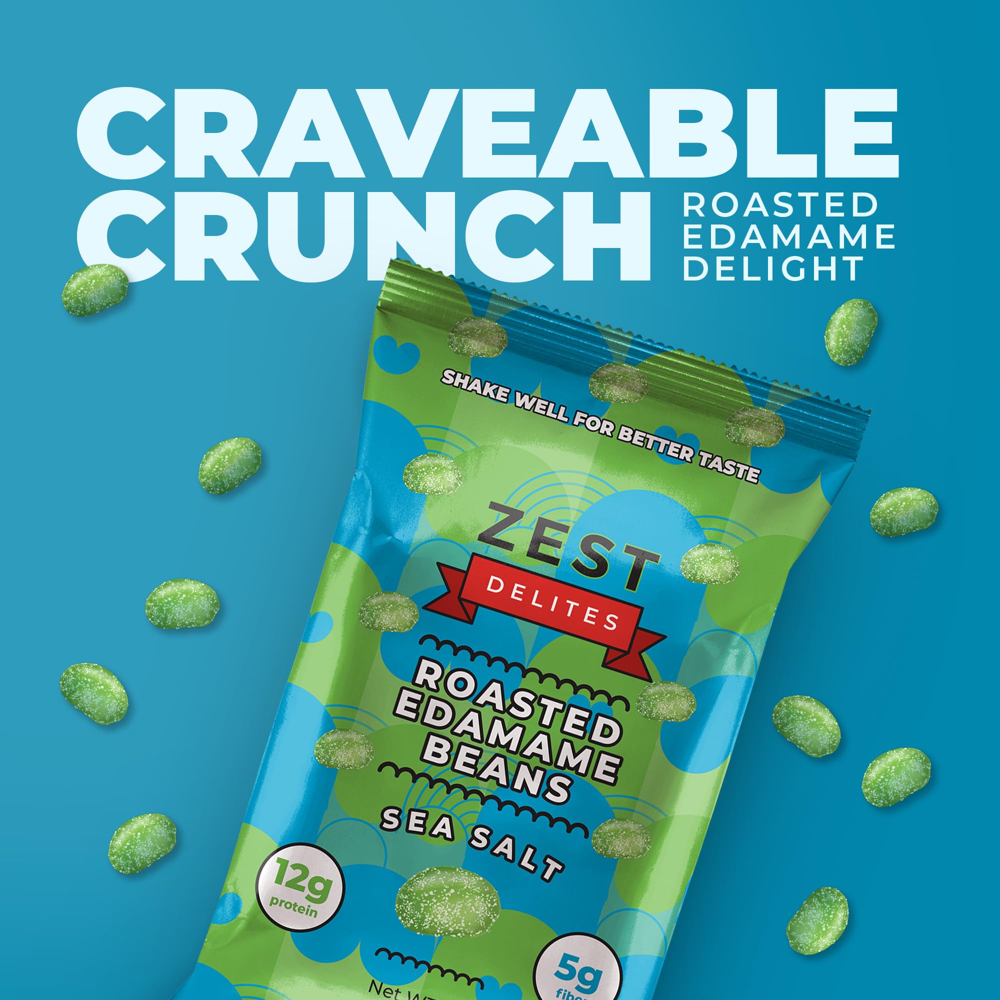 Office-friendly ZEST Delites edamame snack for quick energy