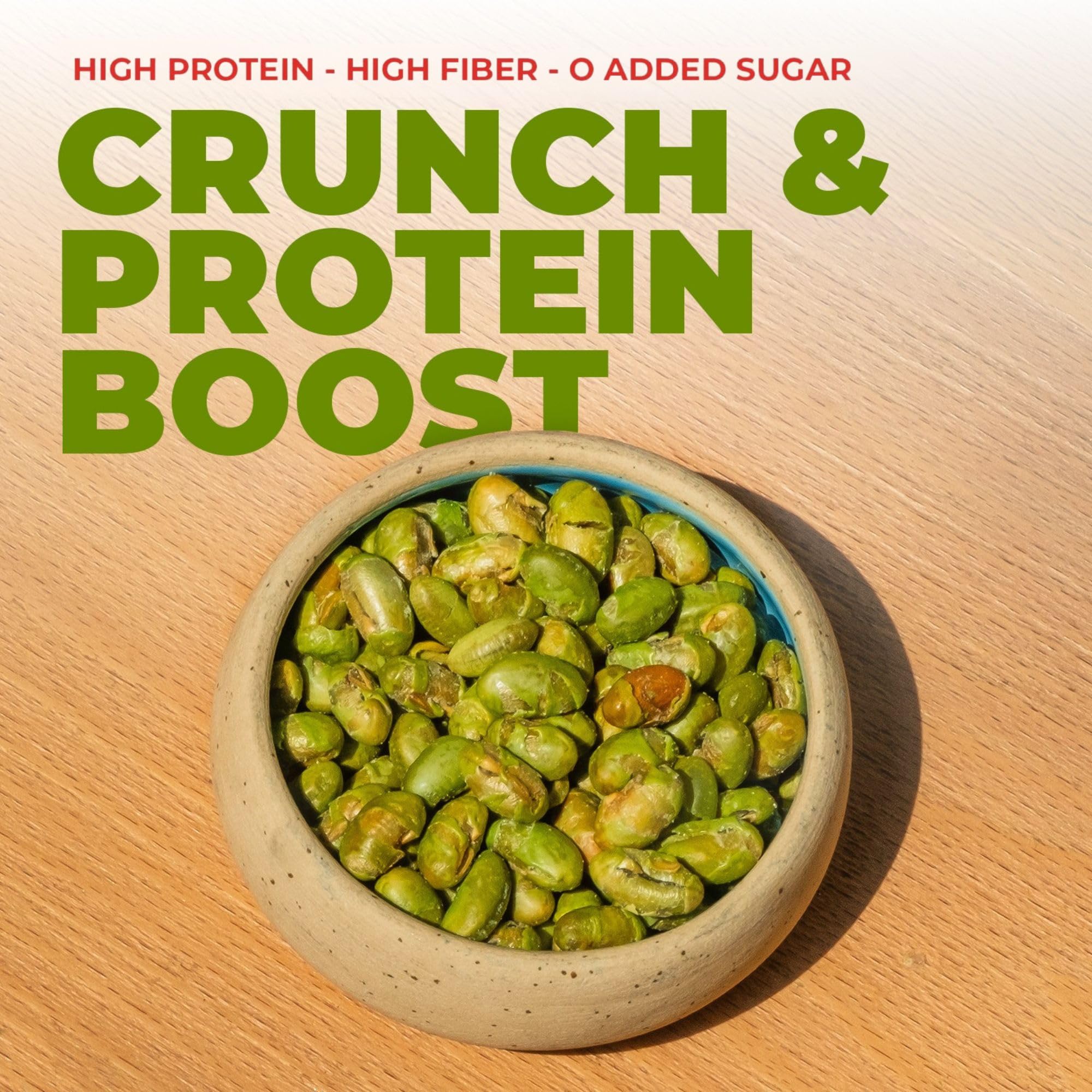 ZEST Delites Edamame Snack On-the-go packs in gym bag scene.