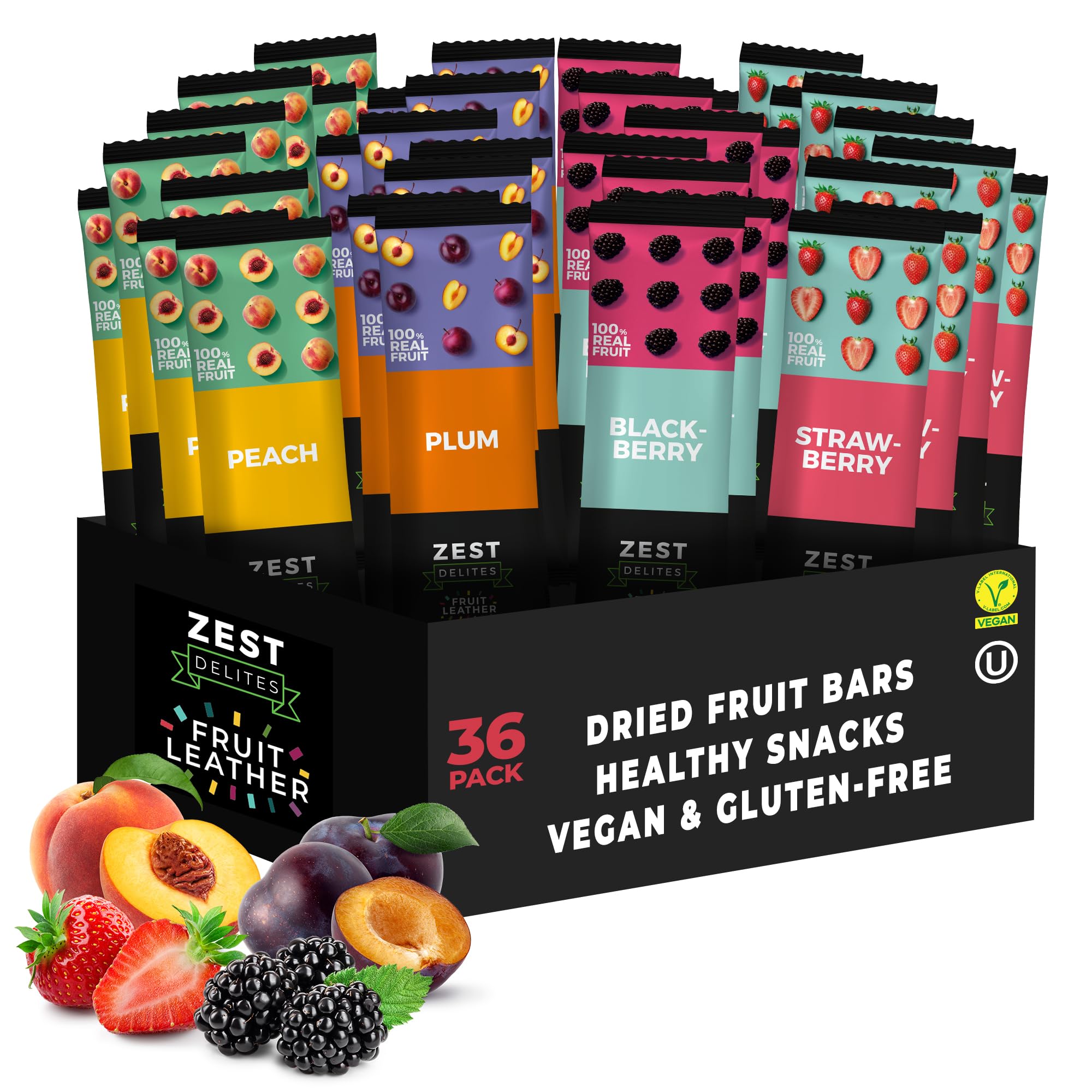 Zest Delites fruit leather apple-strawberry bars, portable and tasty for on-the-go snacking