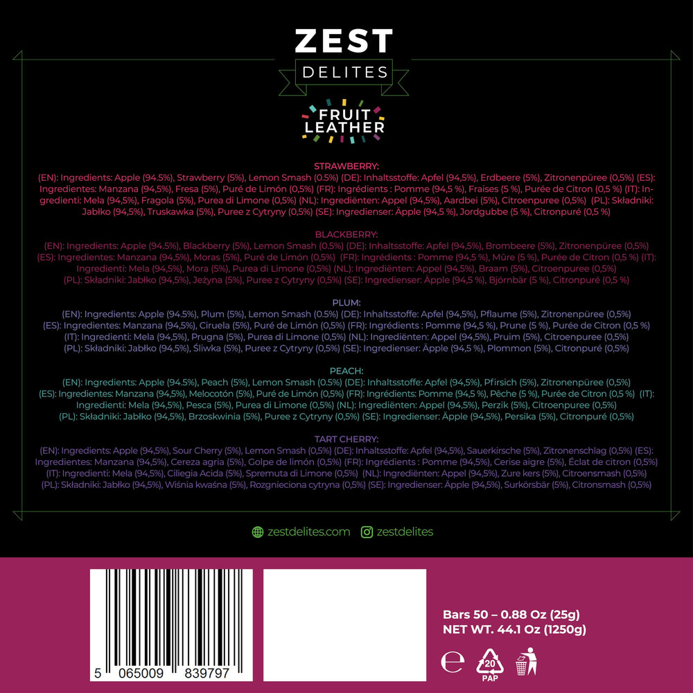 ZEST Delites bulk fruit strips, family-friendly healthy snacking option.