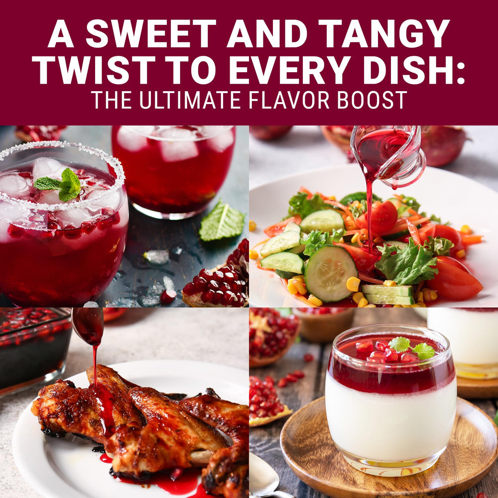 ZEST Delites pomegranate molasses packaging shown as gift-ready