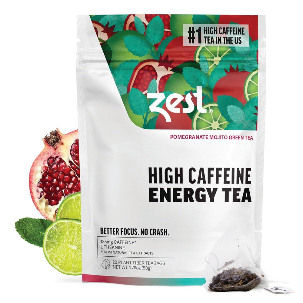 ZEST Energy Green Tea bags ready for a quick, clean caffeine boost.