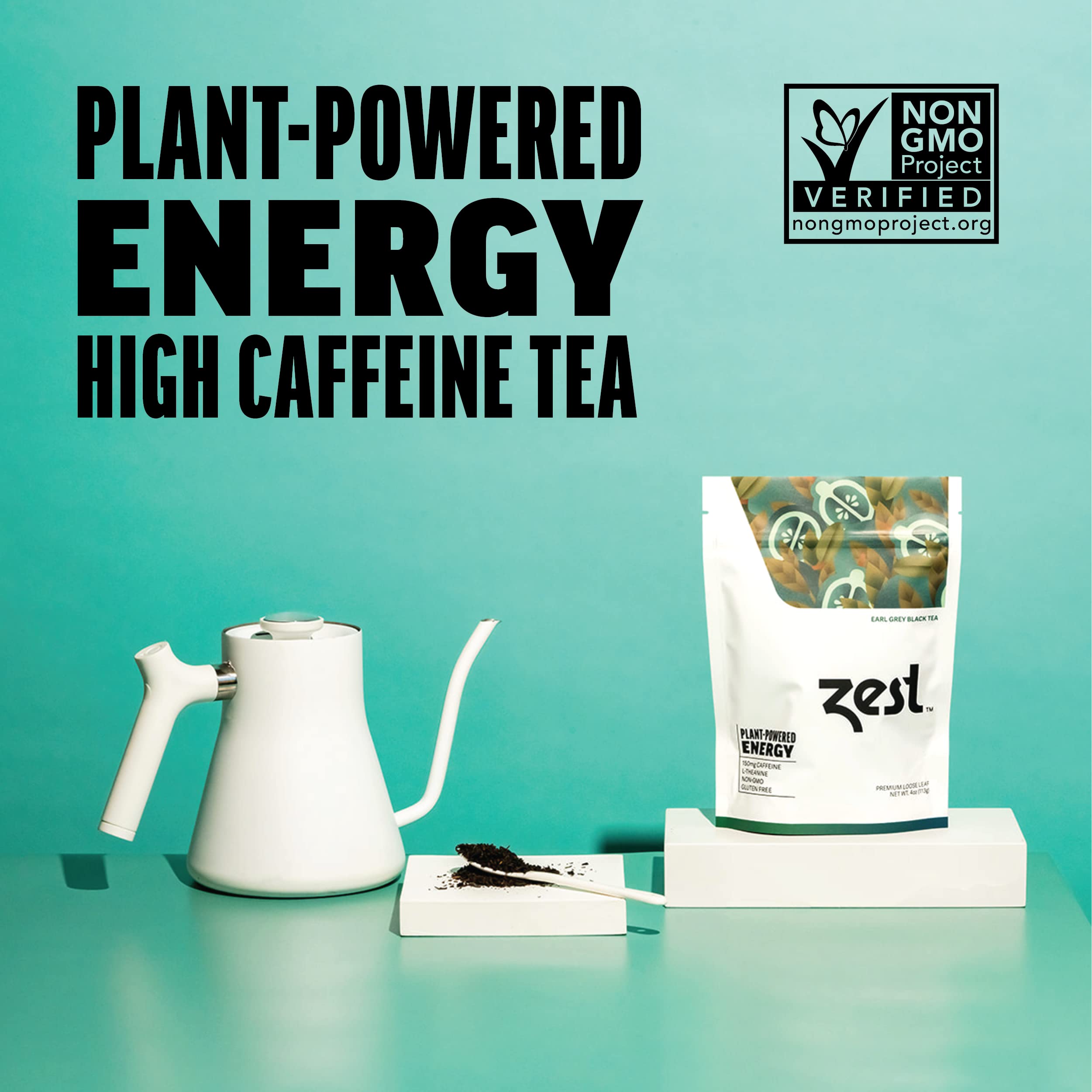 ZEST Energy Tea delivers 150 mg caffeine per cup for focused work sessions.