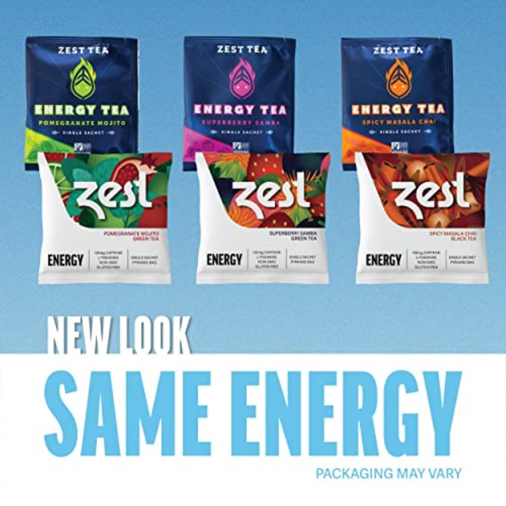 ZEST Energy Tea Assortment Box pyramid-tea-bags for convenient brews