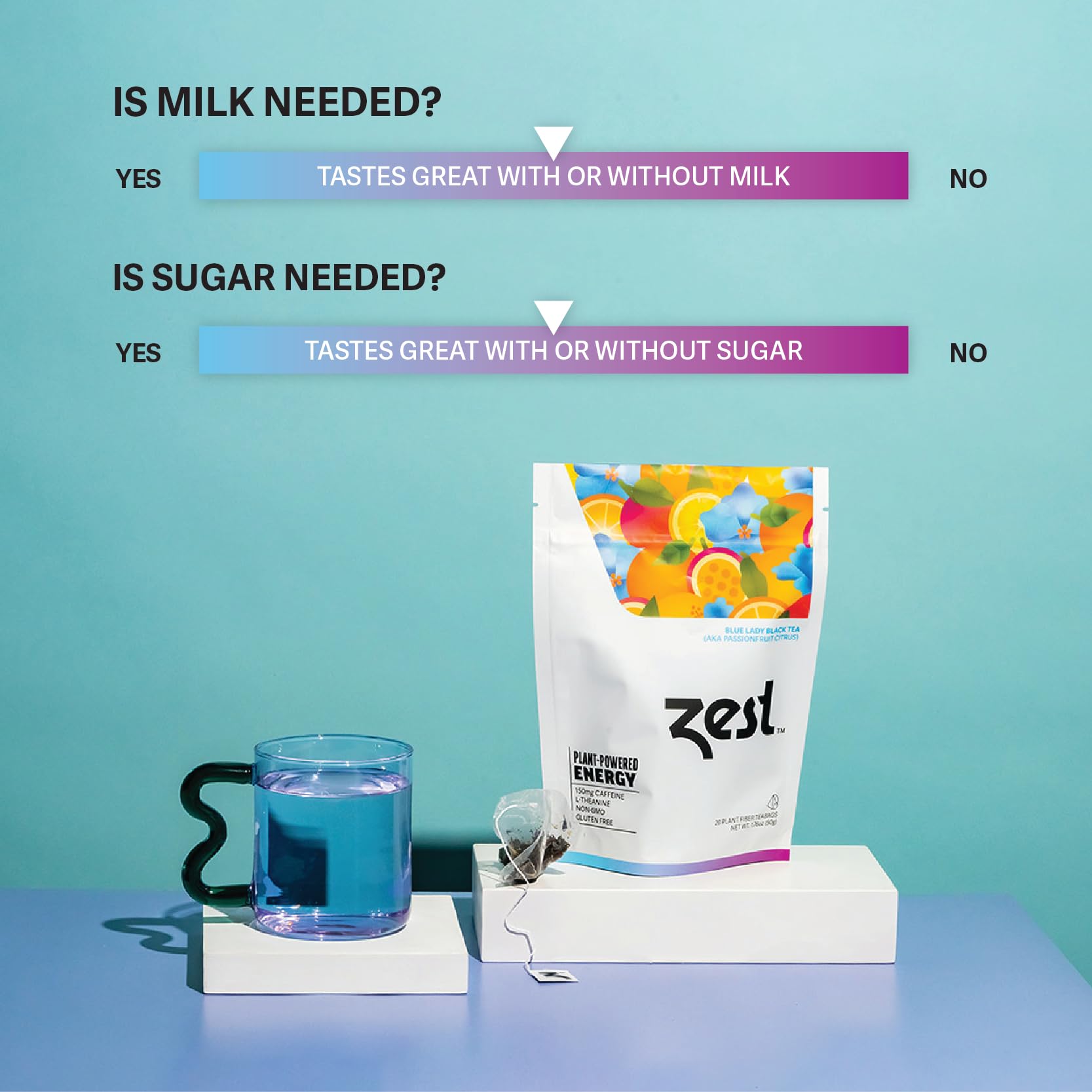 ZEST energy tea keto friendly packaging appeals to health-conscious sippers