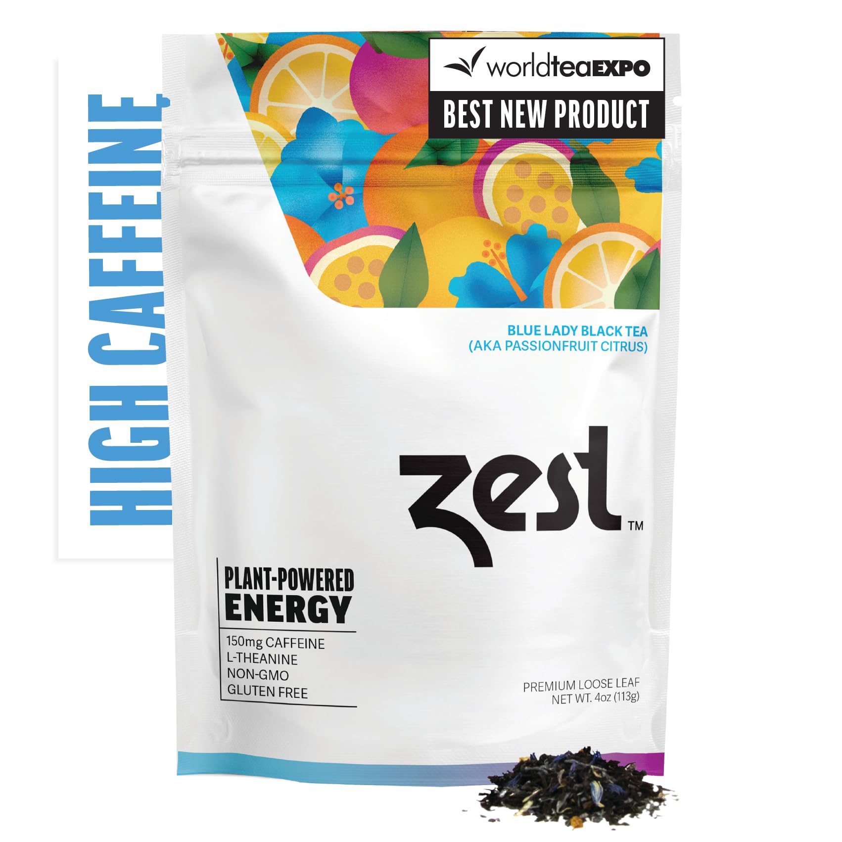 ZEST Energy Tea Blue Lady loose leaf ready to brew for a clear morning lift