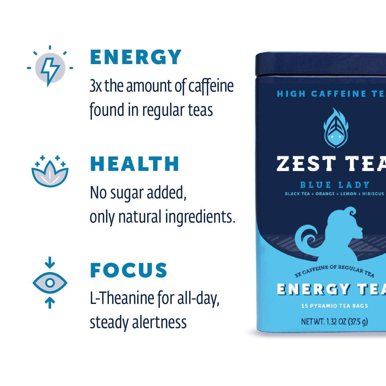 Brewing ZEST Energy Tea yields a steaming cup with bold flavor.