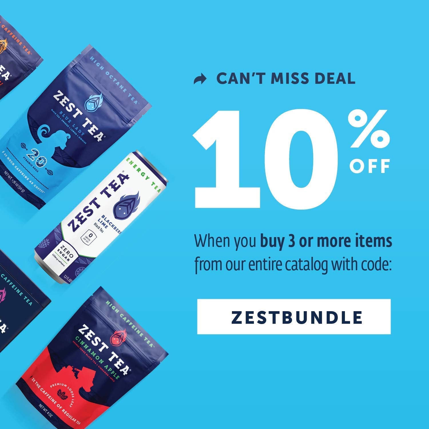 ZEST Energy Tea on the go cup for quick momentum anywhere.