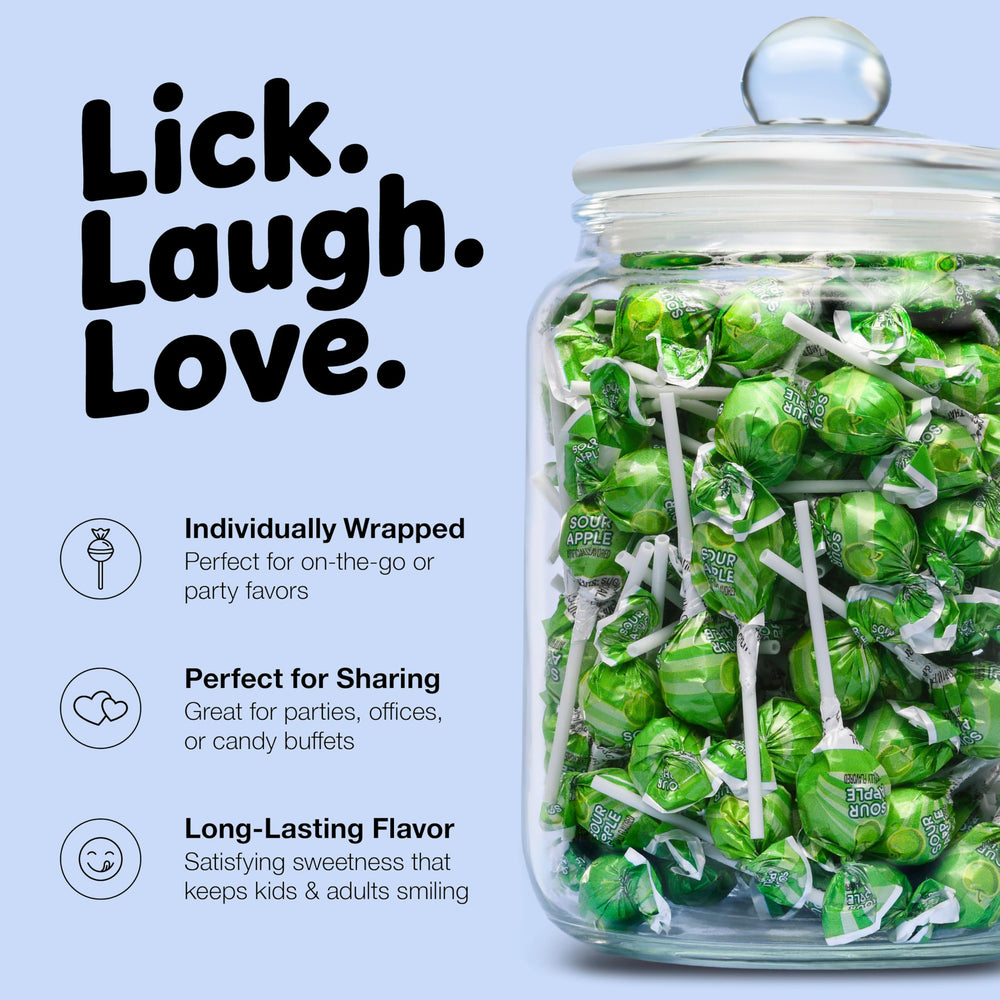 Zestix sour apple lollipops for baby showers and school events