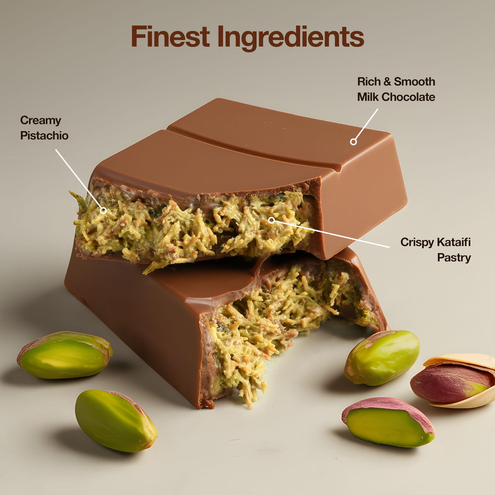 Zestix Dubai Pistachio Deluxe bar top view with creamy exterior