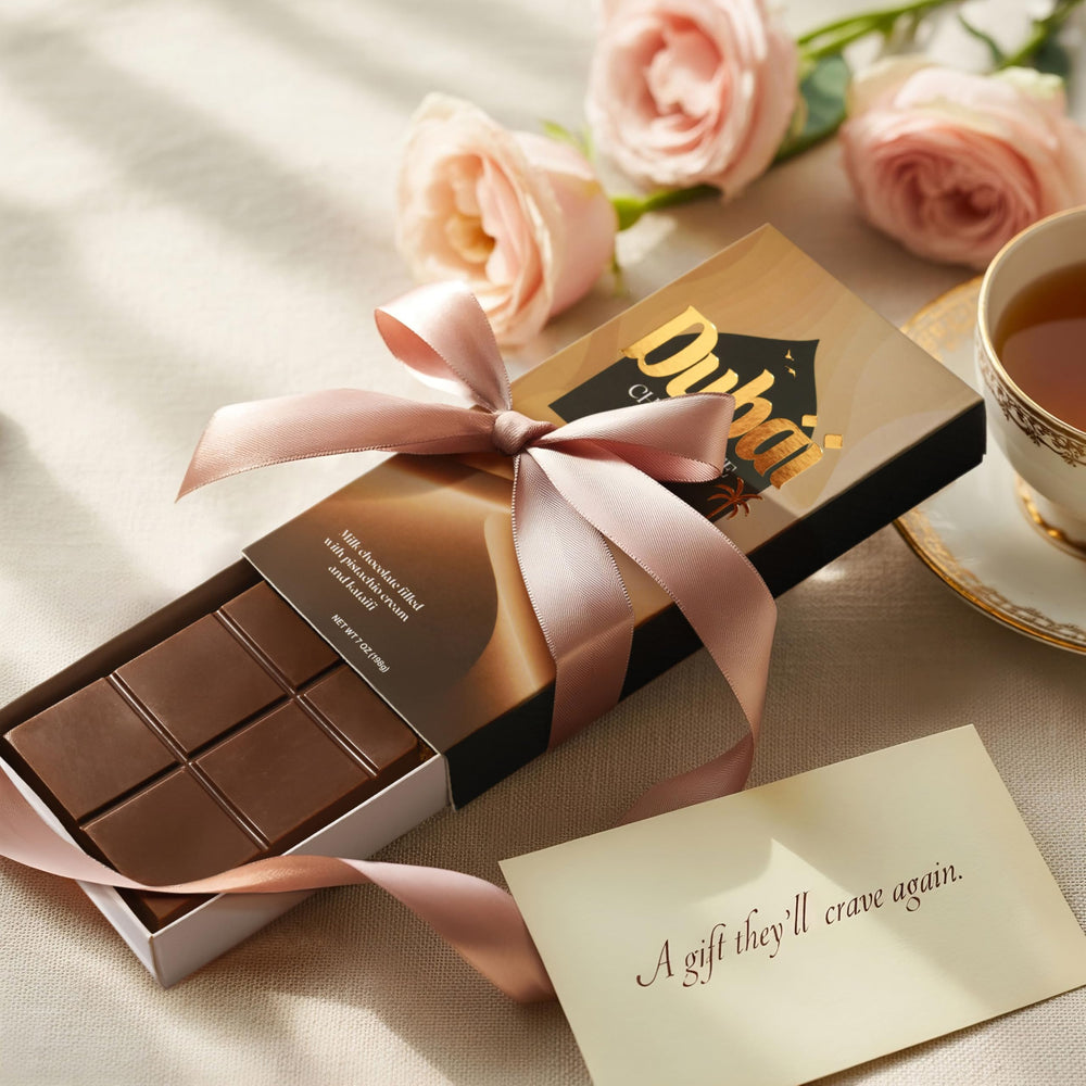 Zestix Dubai chocolate bar sliced for serving on dessert platters