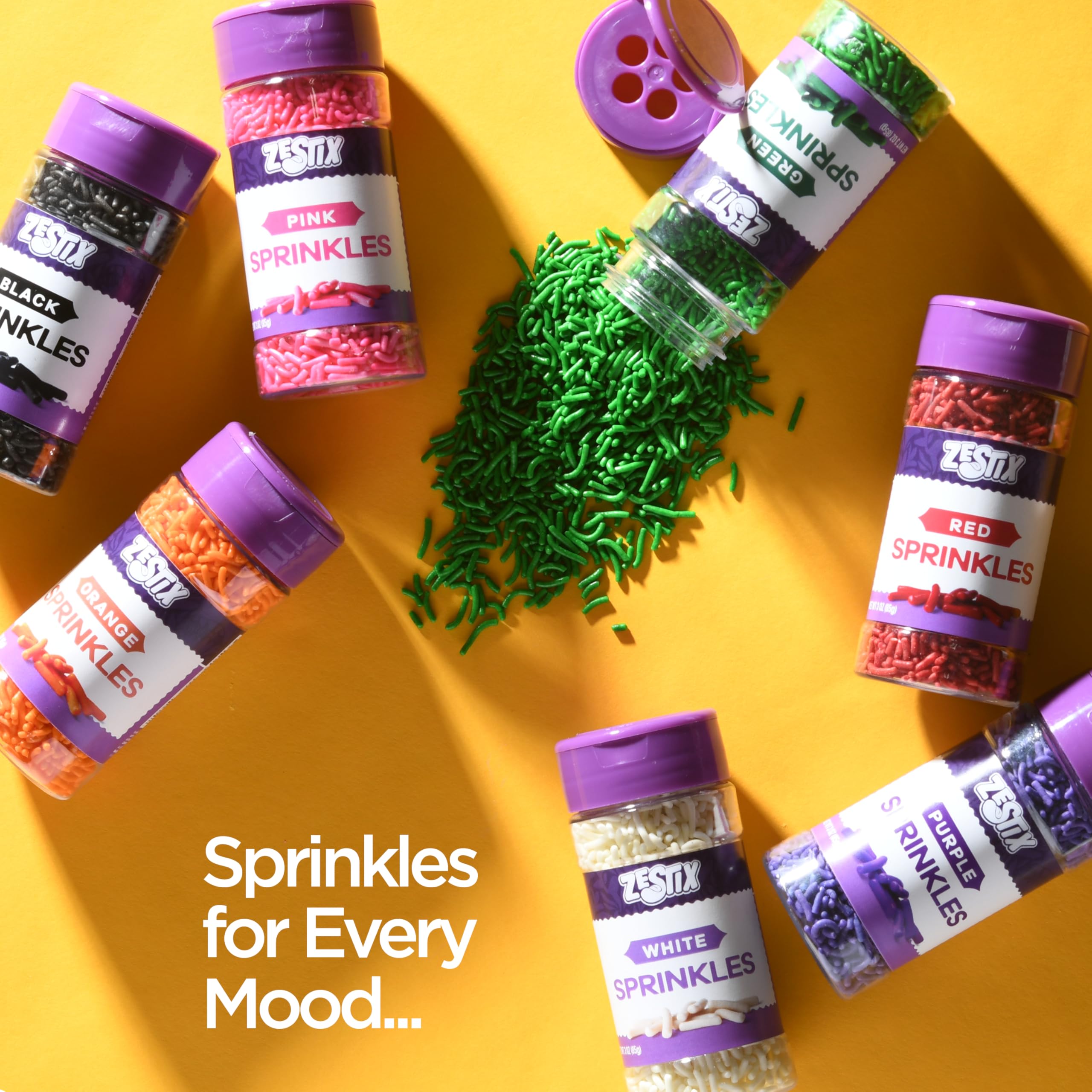 Zestix Green Sprinkles in a kitchen setup ideal for bakers