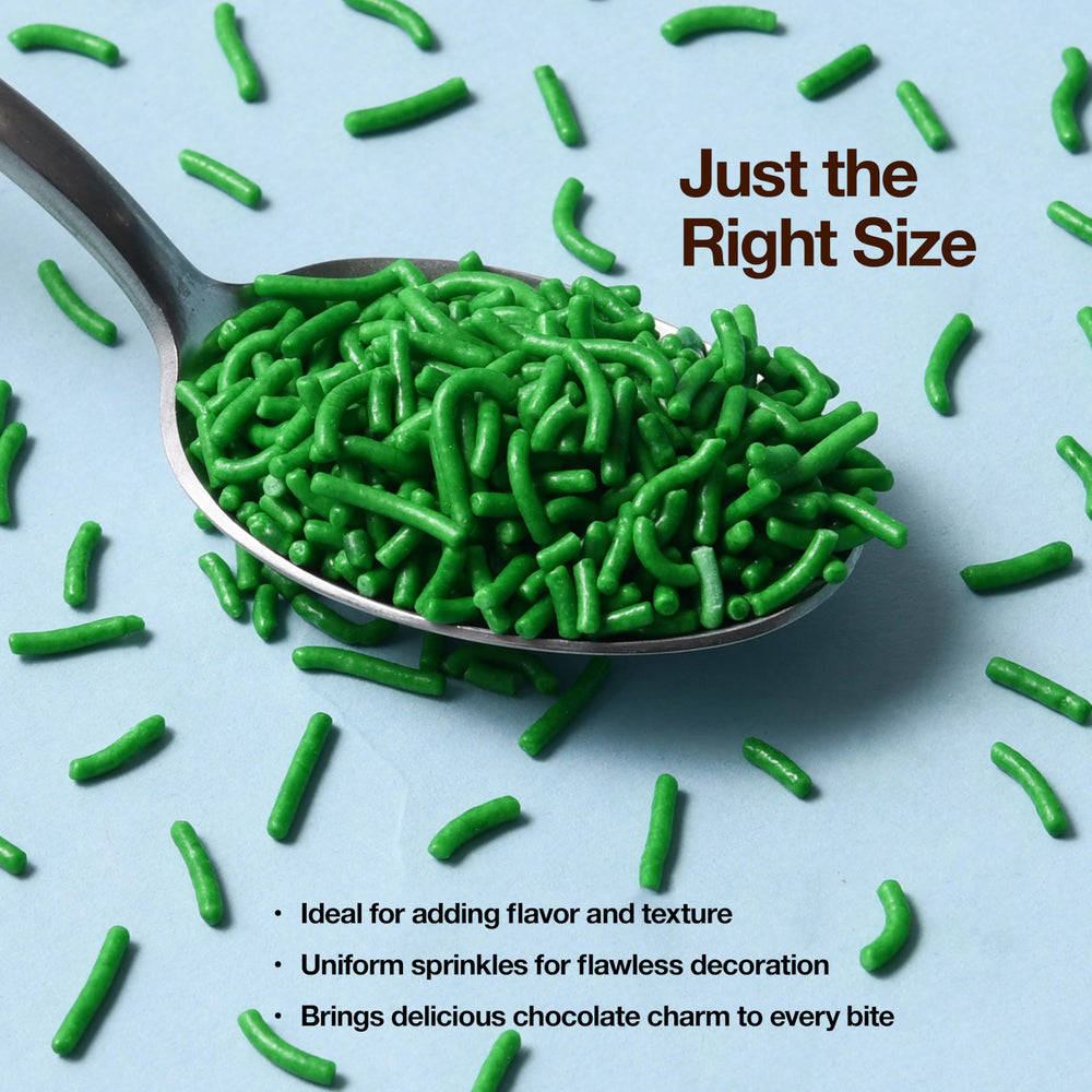 Zestix Green Sprinkles sprinkled on cupcakes for a vibrant finish