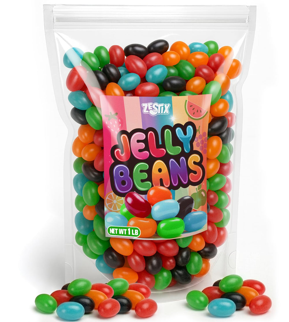 Zestix Jelly Beans in a colorful bowl for party candy bowls