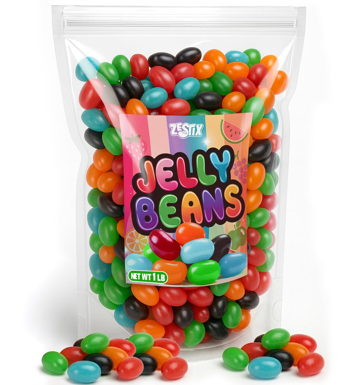 Zestix Jelly Beans in a colorful bowl for party candy bowls