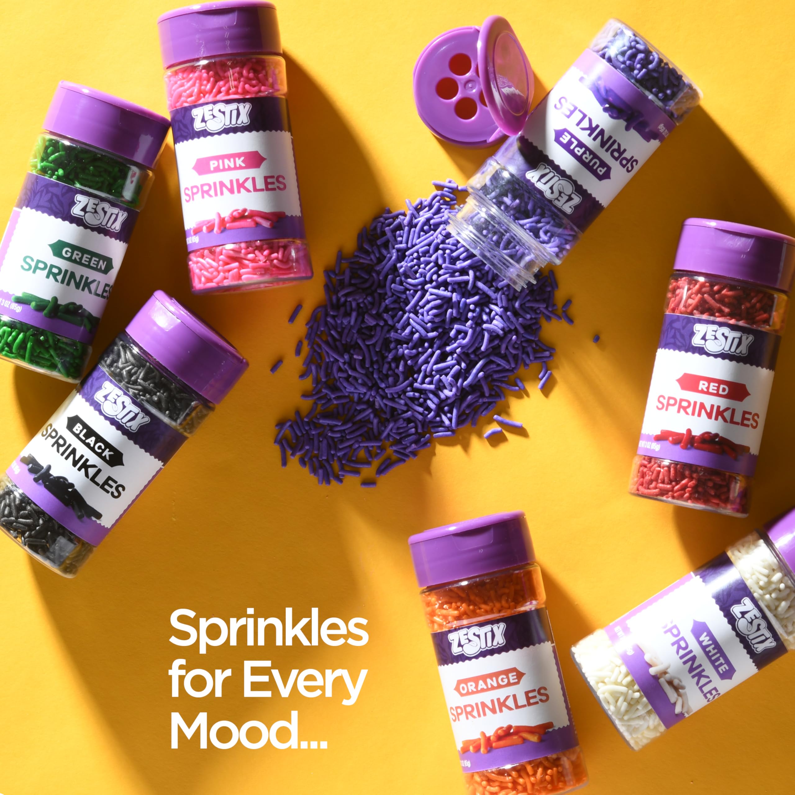 Zestix Purple Sprinkles holiday baking accent adds festive flair year-round.