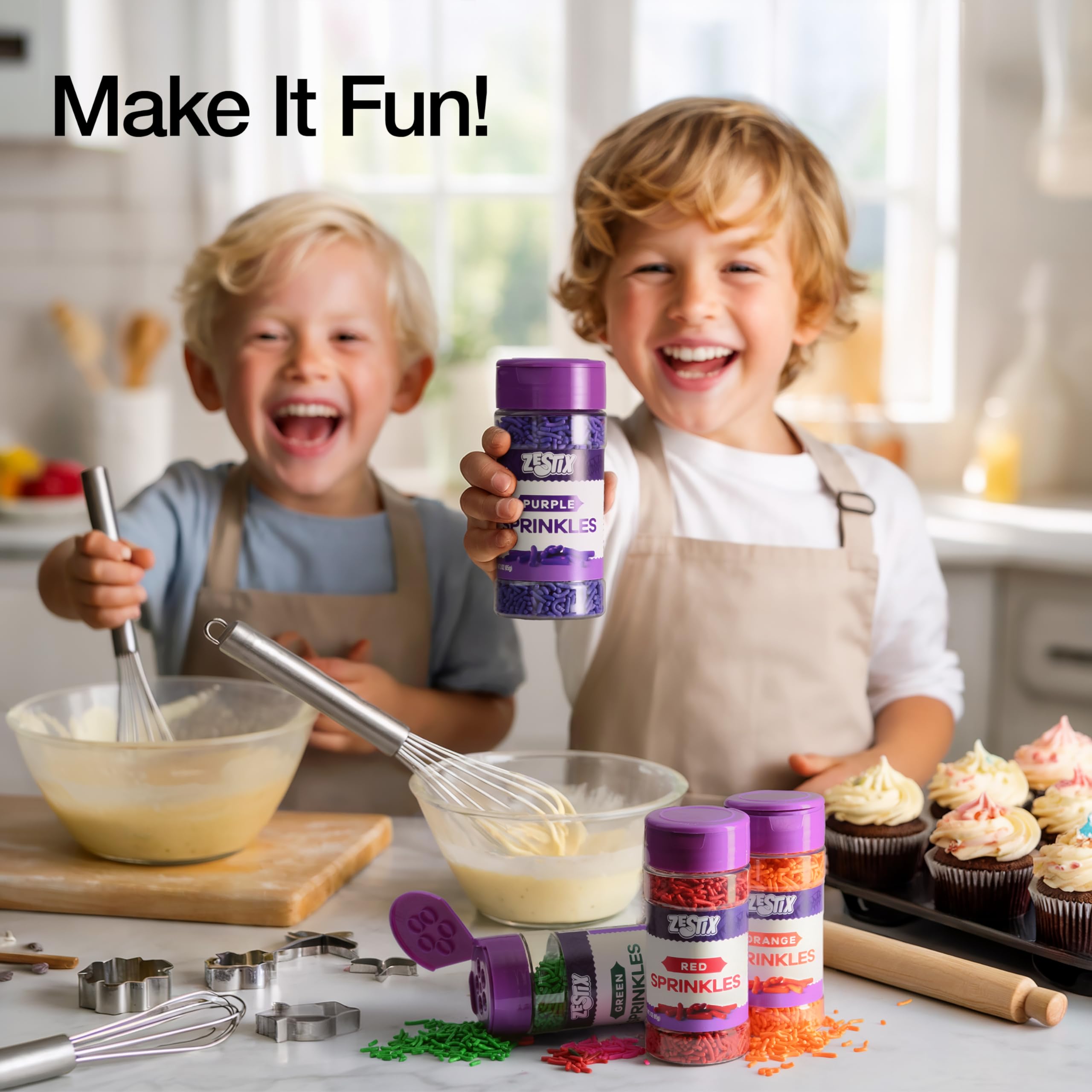 Zestix Purple Sprinkles party dessert table sprinkles add bold color.