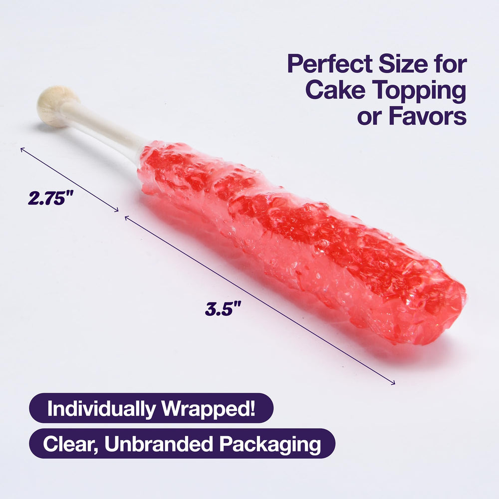 Zestix Red Rock Candy Sticks cherry, perfect for party favors and buffets.