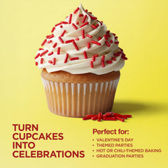 Zestix Red Sprinkles cakes cupcakes detail for even coverage.