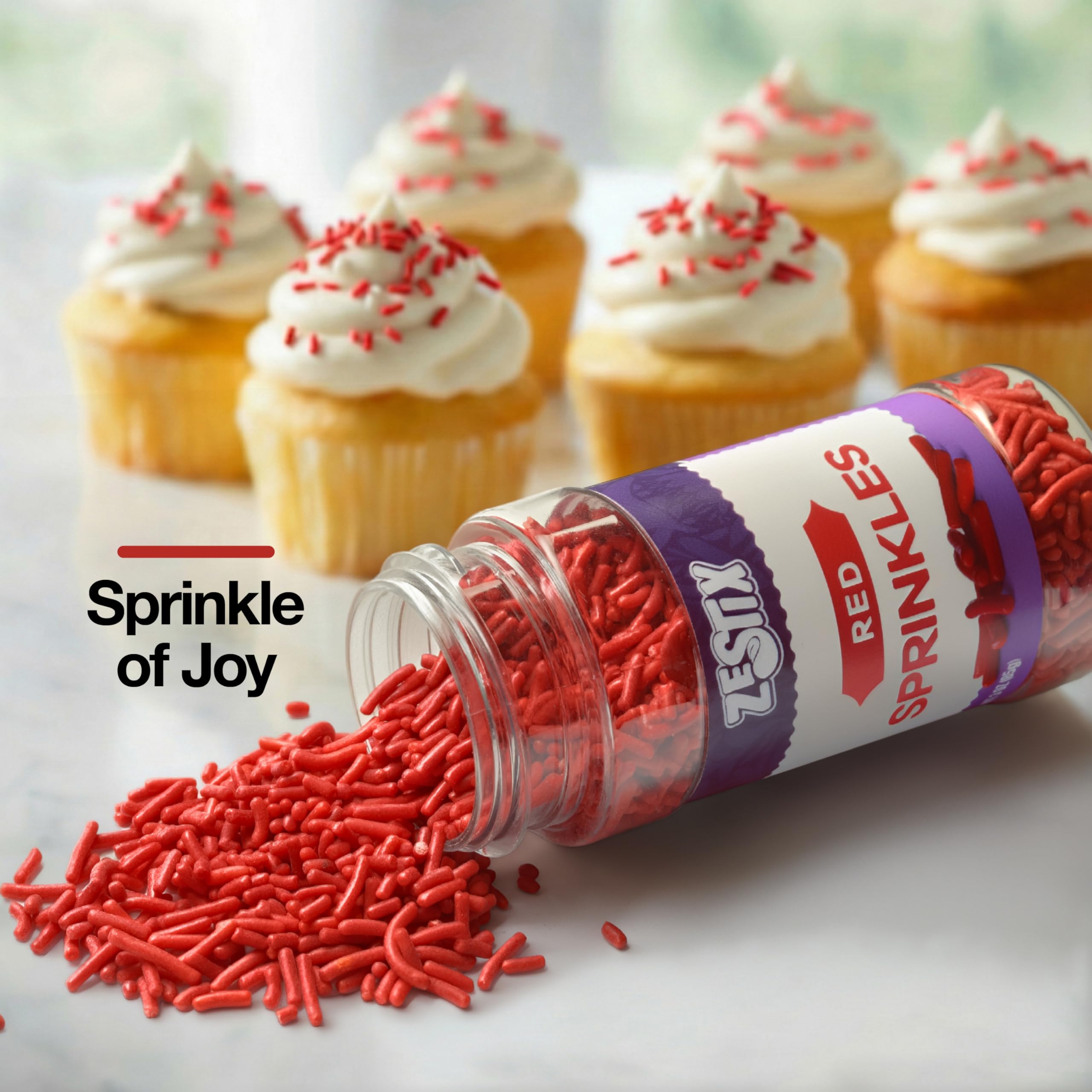 Zestix Red Sprinkles cookies decorating to elevate desserts with red hue.
